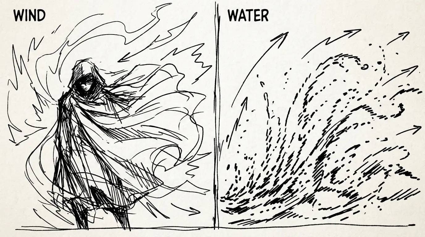 Physics quality comparison: fluid and cloth simulation in Veo 4